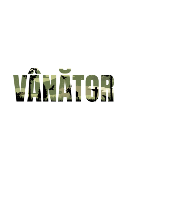 VÂNĂTOR model alb pe tricou
