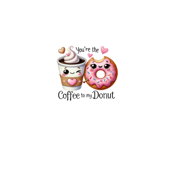 Coffee to my Donut model alb pe tricou