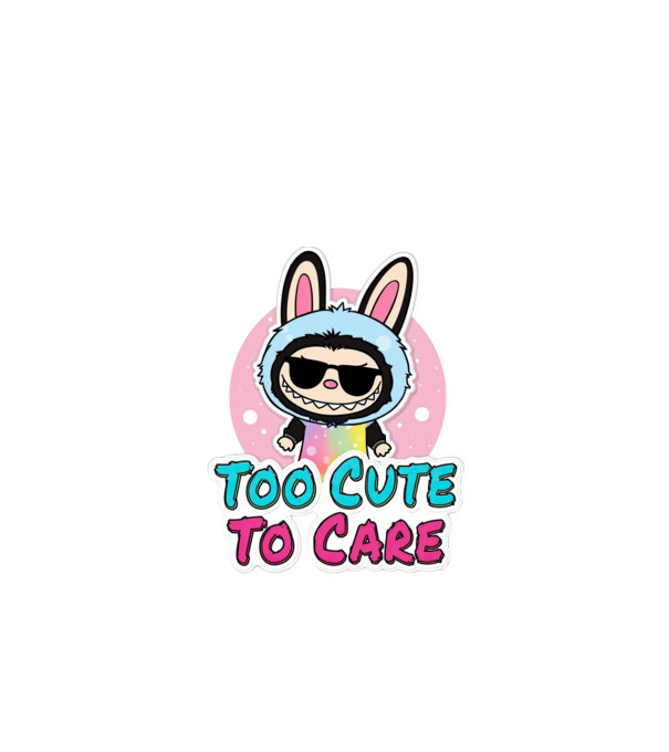 Too cute to care model negru pe tricou