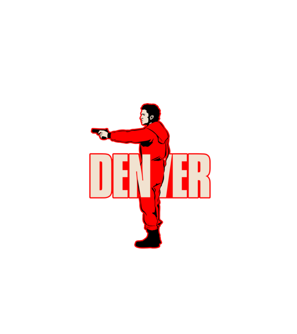 denver la casa de papel model negru pe tricou