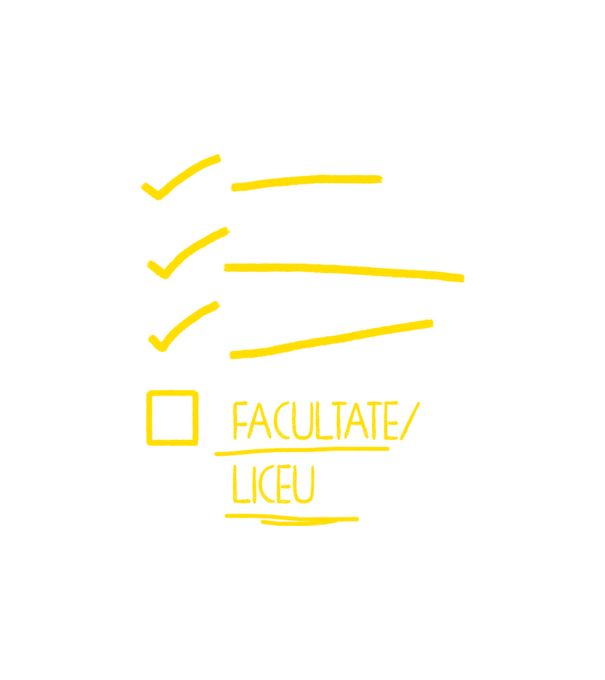 Cheklist educație - Gimnaziu negru model nisipiu pe tricou