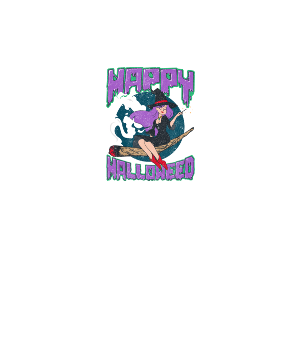 Happy Halloweed model gri pe tricou