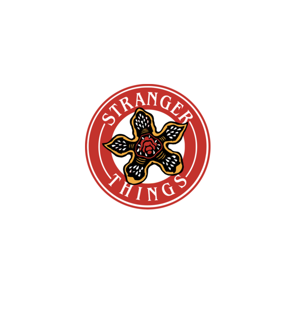 stranger things logo bucks model bordo pe tricou