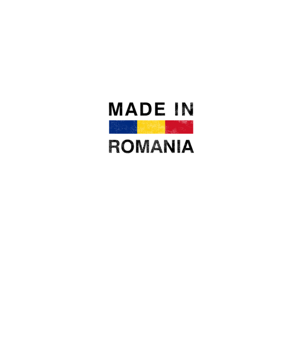 made in romania model negru pe tricou
