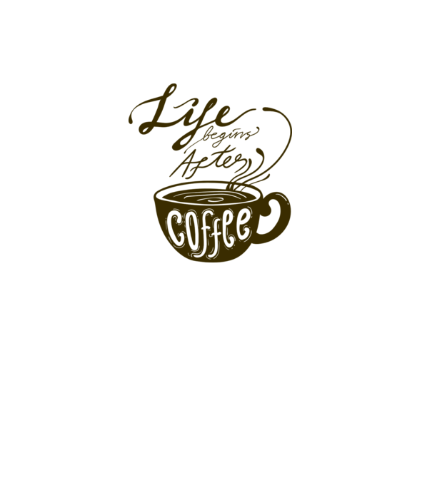 Life begins after coffee model alb pe tricou