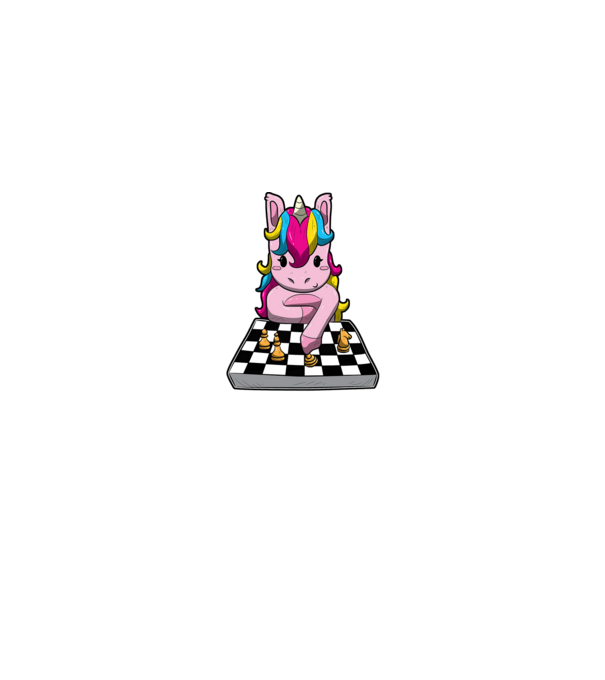 Chessicorn model negru pe tricou