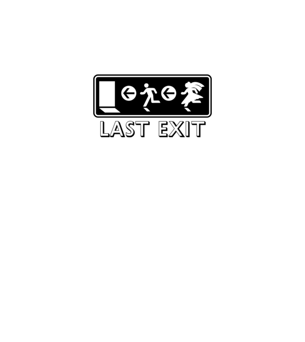 Last Exit model alb pe tricou