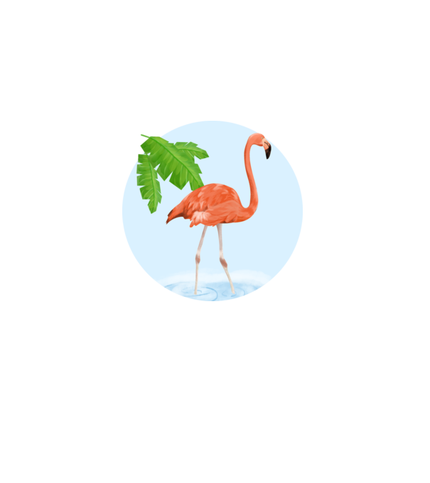 Flamingo model albastru închis pe tricou