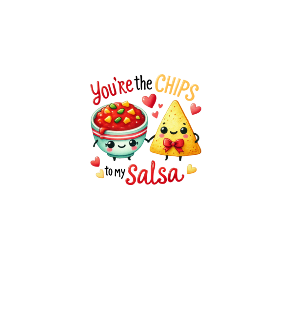 Chips to my Salsa model alb pe tricou