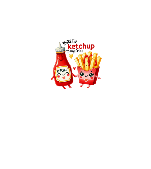 Ketchup to my Fries model alb pe tricou