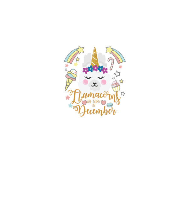 Llamacorns are born in December model alb pe tricou