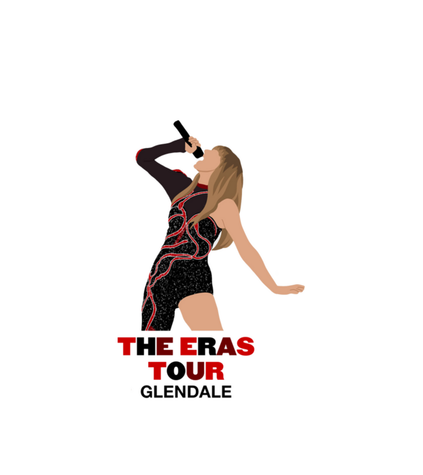 Taylor Swift The Eras Tour Glendale model alb pe tricou
