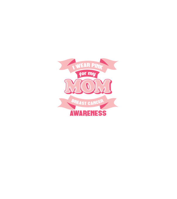 I wear pink for my mom model negru pe tricou
