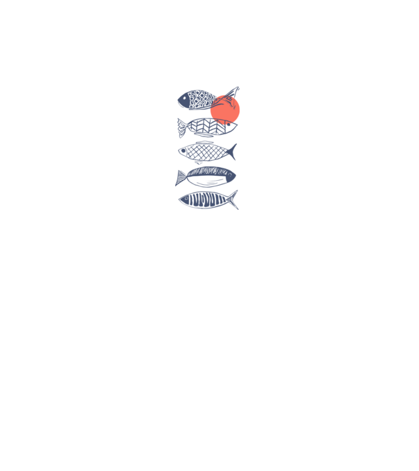 Fish model alb pe tricou