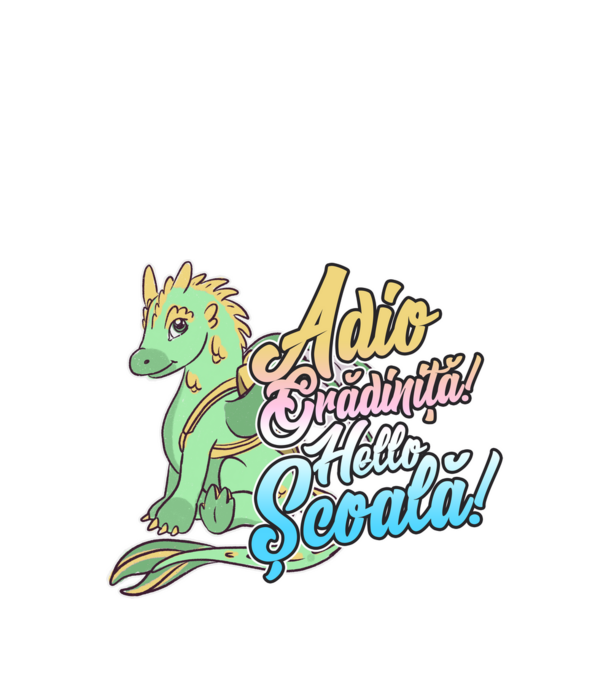 Adio grădiniță! Hello școală! model alb pe tricou