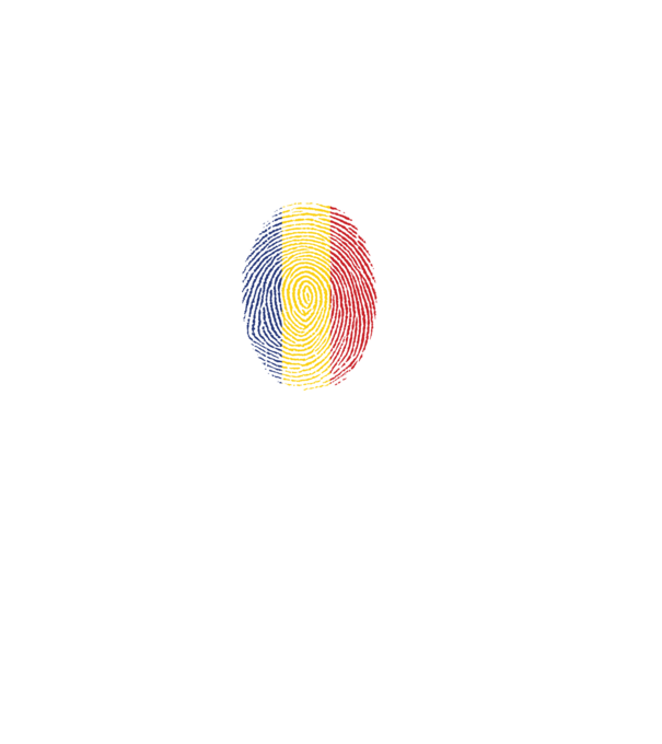 România fingerprint model negru pe tricou