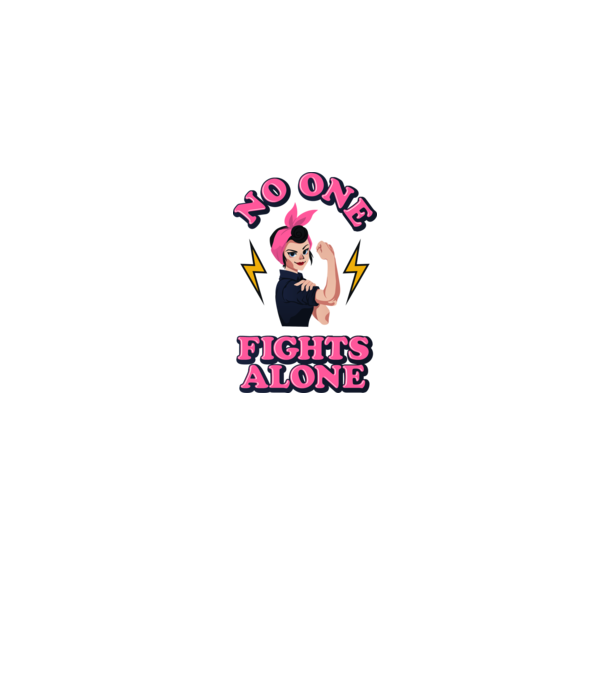 No one fights alone pinup model gri pe tricou