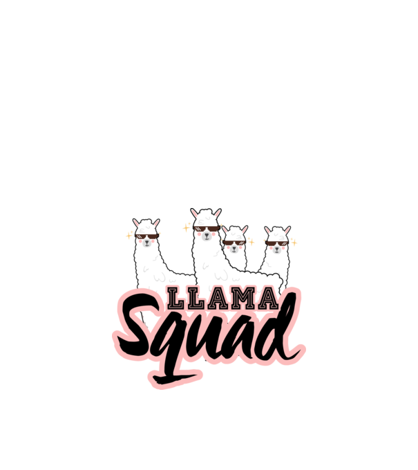 Llama squad model negru pe tricou