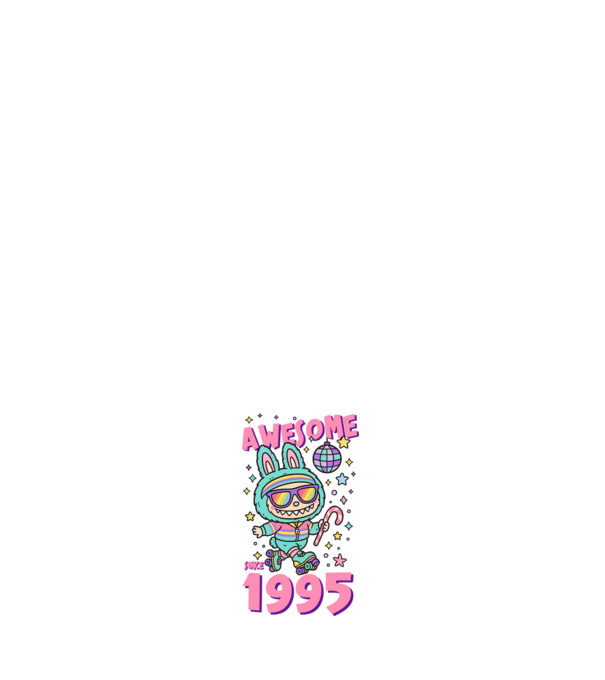 Awesome since 1995 - Labubu model negru pe tricou