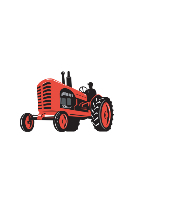 TRACTOR model alb pe tricou