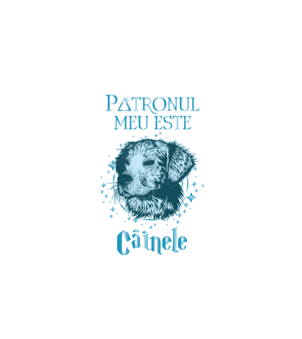 Patronul meu este CÂINELE model negru pe tricou