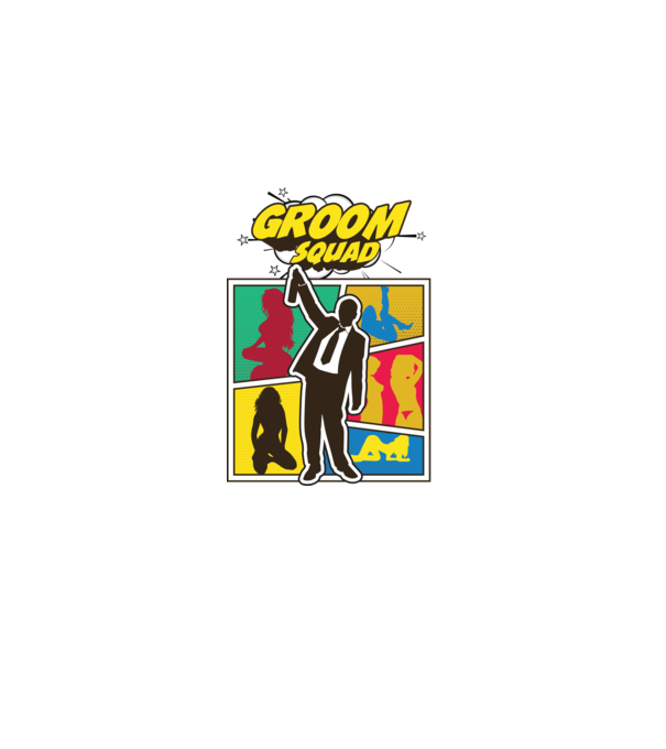 Comic Groom Squad model albastru deschis pe tricou