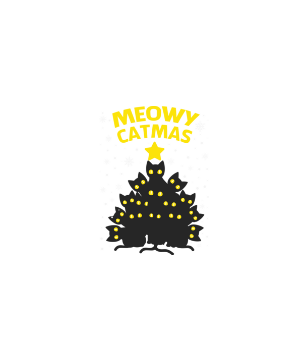 Meowy catmas black model roșu pe tricou