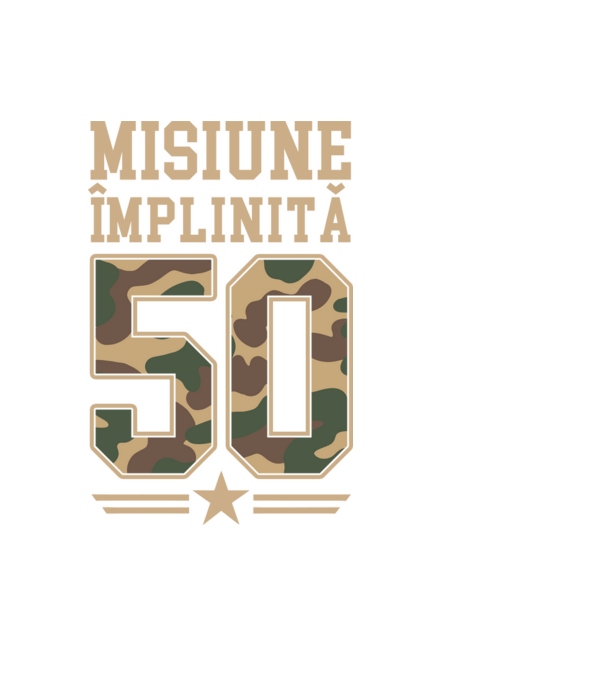 Misiune împlinită 50 model negru pe tricou