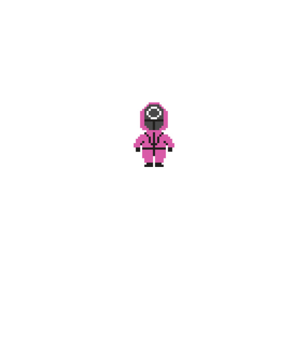 squid game pixel model negru pe tricou