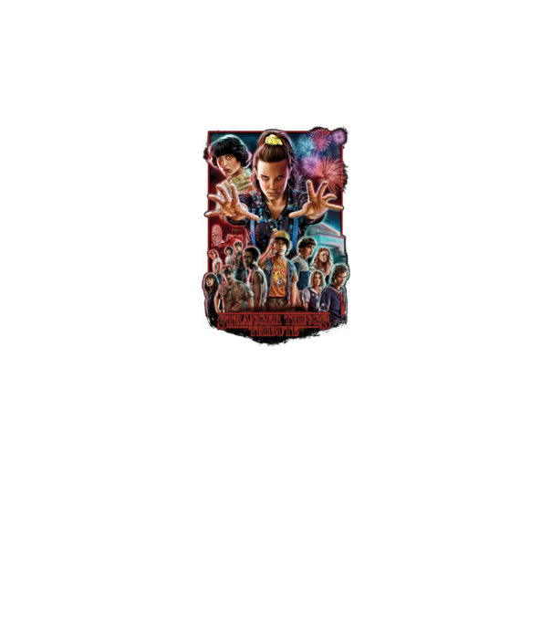 stranger things tribute poster model negru pe tricou