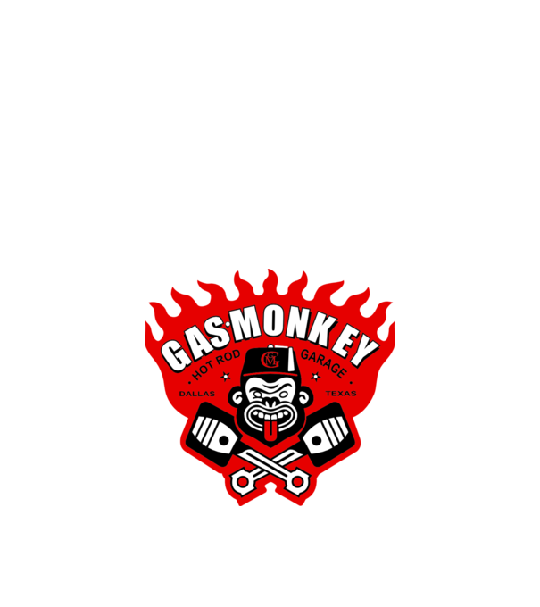 Gas Monkey model alb pe tricou