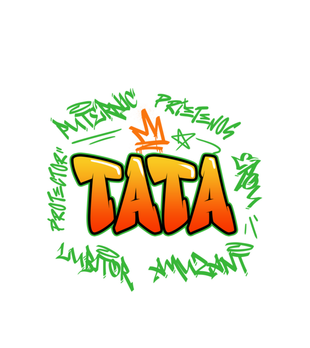 Graffiti tata model alb pe tricou
