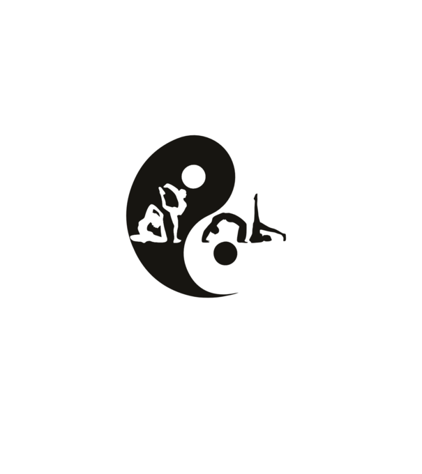 Yoga yin-yang model negru pe tricou