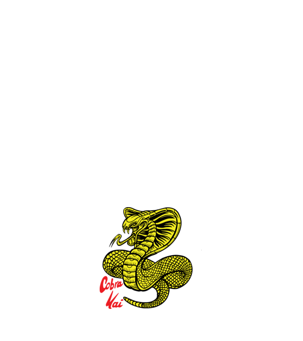 cobra kai logo color model negru pe tricou