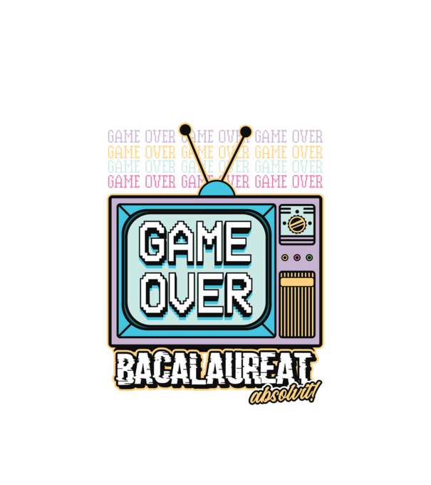 Absolvire retro bacalaureat model alb pe tricou
