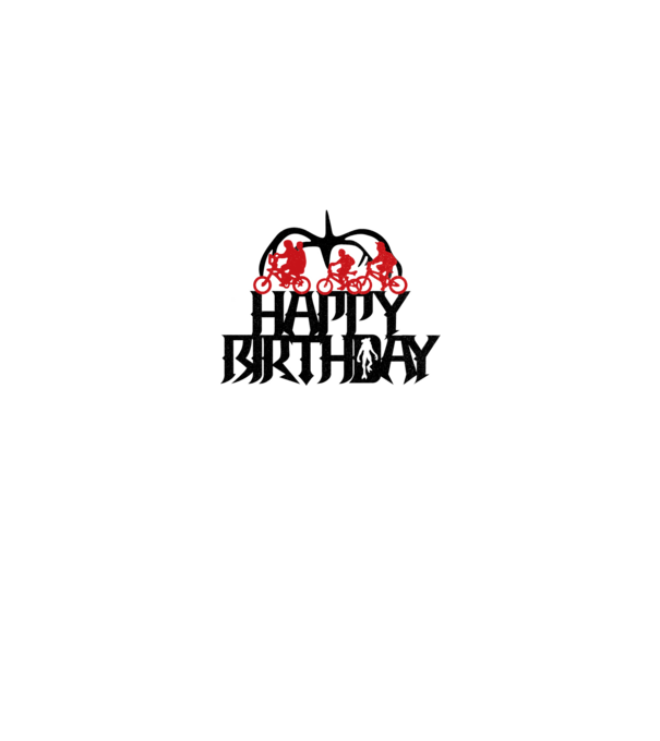 happy birthday stranger things model alb pe tricou