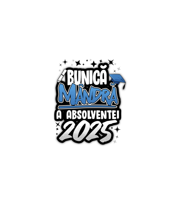 Bunică MÂNDRĂ a absolventei model alb pe tricou