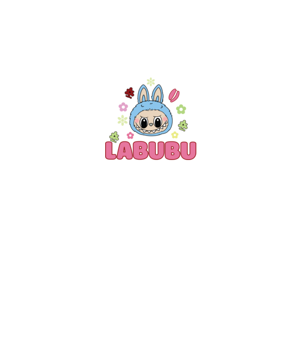 Labubu model negru pe tricou