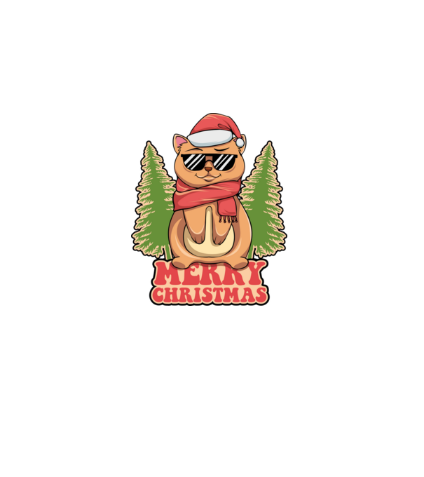 Merry christmas cat model negru pe tricou