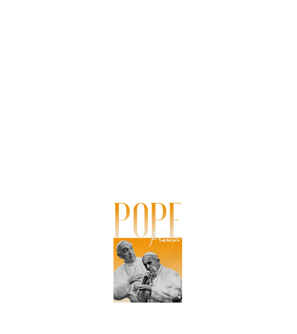 Pope Frances 90s poster model albastru închis pe tricou