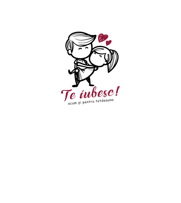 te iubesc! model alb pe tricou
