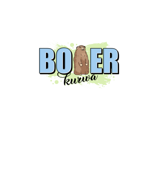 Bober Kurwa model alb pe tricou