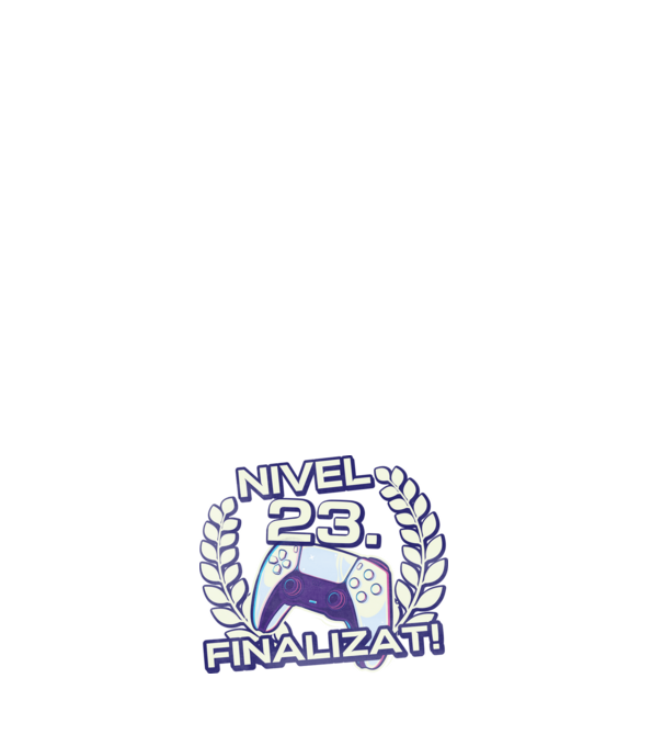 Nivel 23 finalizat! model negru pe tricou
