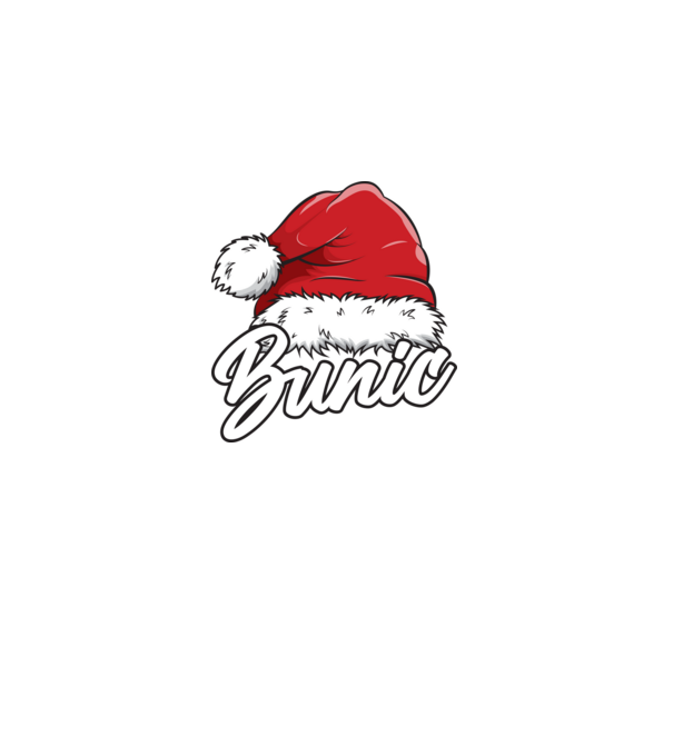 bunic Santa Hat model negru pe tricou