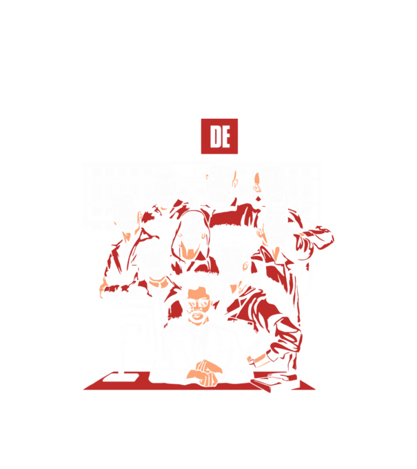 La casa de papel grupo model alb pe tricou