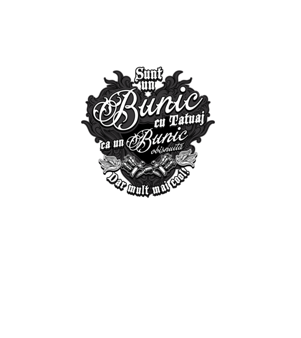 Sunt un bunic cu tatuaj, ca un bunic obișnuit, dar mult mai cool! model turcoaz pe tricou