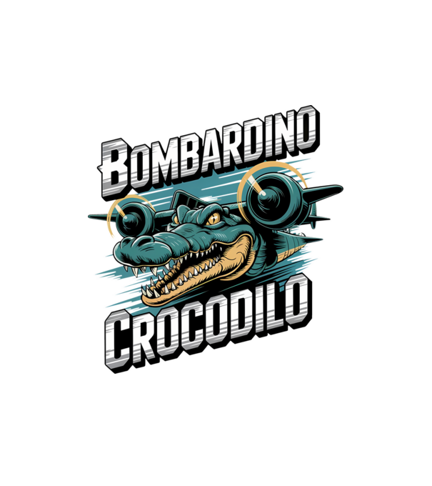Bombardino Crocodilo 2 model alb pe tricou