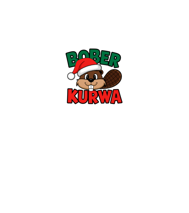 Bober kurwa xmas model alb pe tricou
