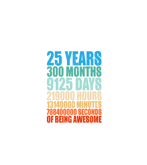25 years of being awesome model negru pe tricou