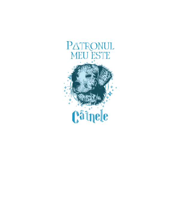 Patronul meu este CÂINELE model negru pe tricou
